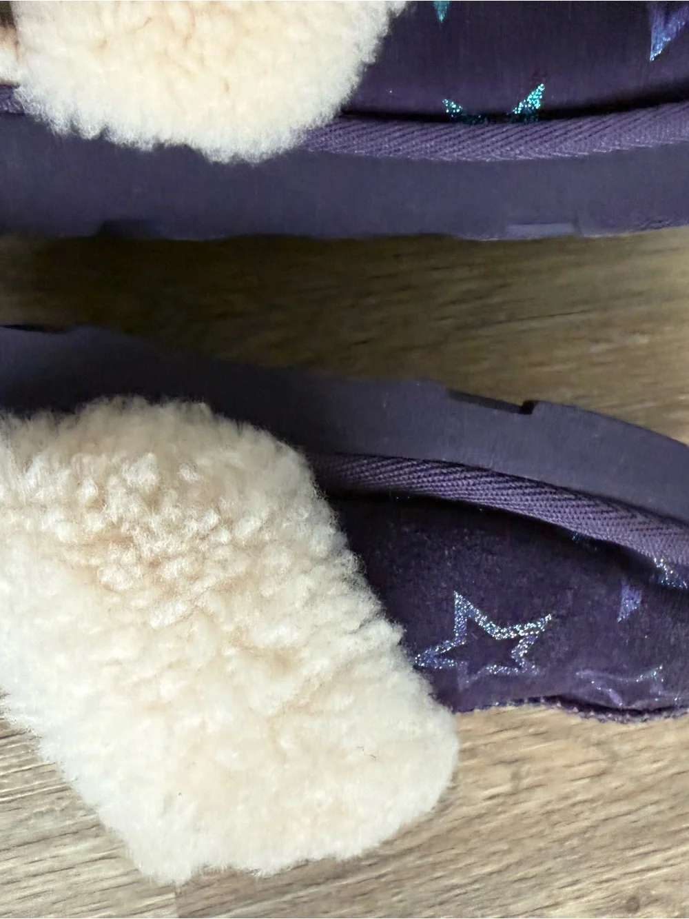 UGG Kids Star Suede Shearling Lined Slippers - Purple Size 13